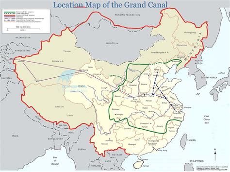 Map of Grand Canal of China