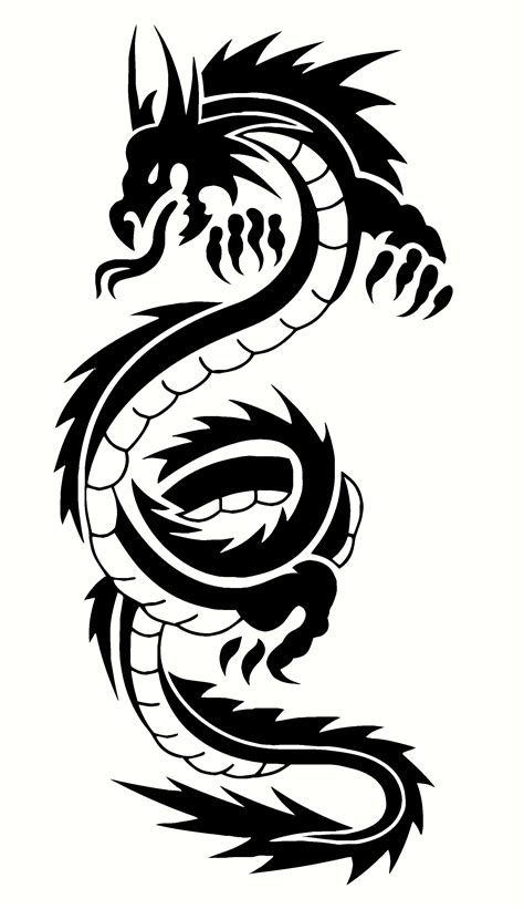 Chinese Dragon Tribal Tattoo