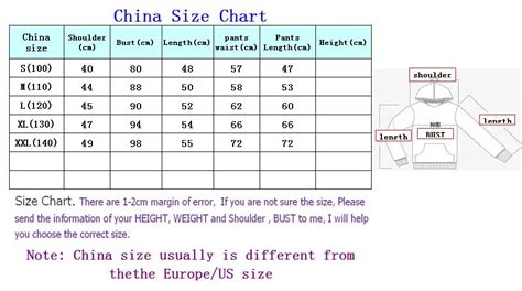 Chinese Dress Size Chart