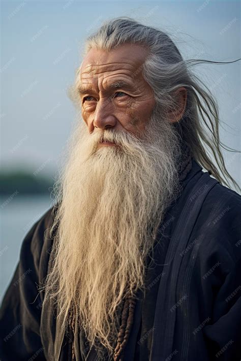 Chinese Old Man With Long Beard