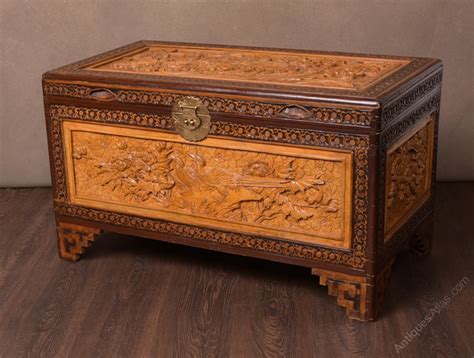 Chinese Carved Camphor Wood Storage Chest Antiques Atlas