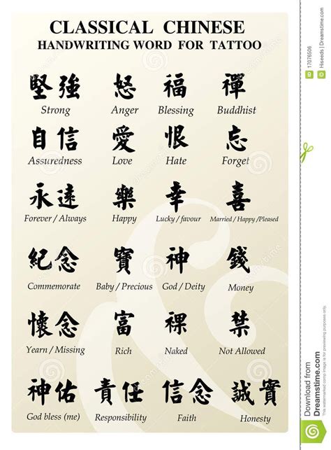 Chinese Words For Tattoos