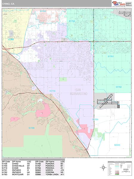 Chino Hills CA Zip Code Map