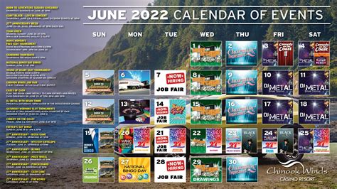 Chinook Winds Events Calendar