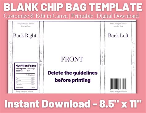 Chip Bag Template Canva