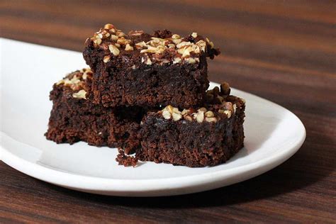 Chocolate brownies with walnuts and chocolate chips