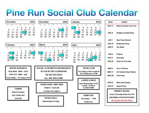 Choice Social Club Calendar