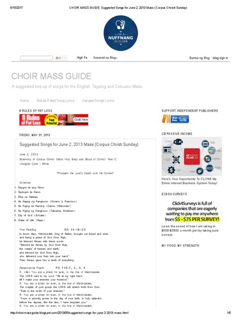 Choir Mass Guide