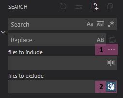 Choose folders to be ignored during search in VS Code
