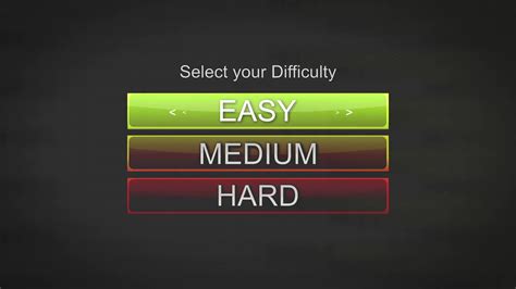 Choosing Difficulty Levels