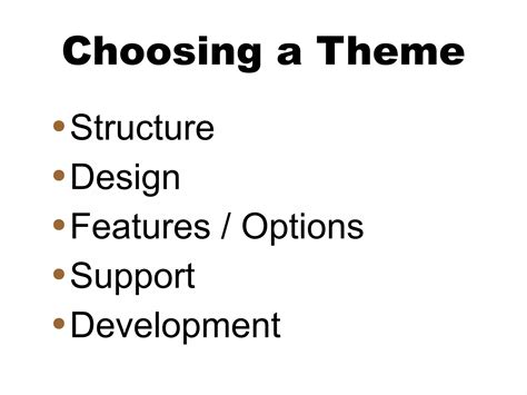 Choosing Themes and Complexity