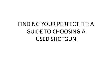 Choosing Your Perfect Fit