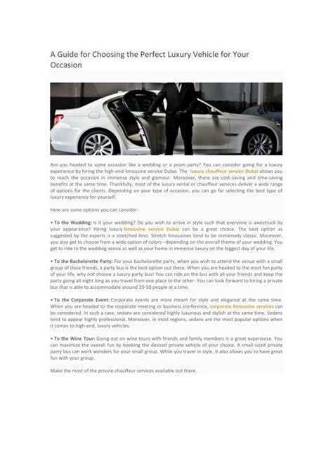 Choosing Your Perfect Vehicle