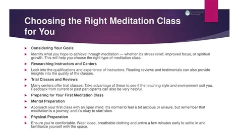 Choosing a Meditation Class