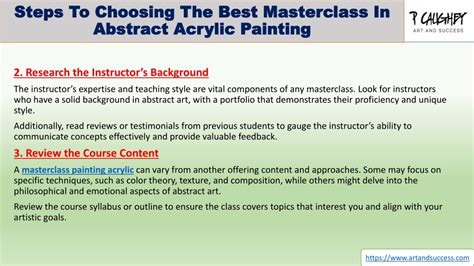 Choosing a masterclass