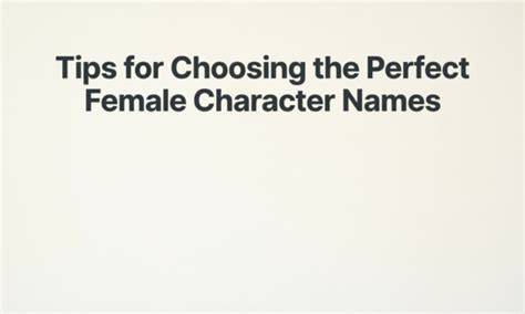 Choosing the Perfect Character