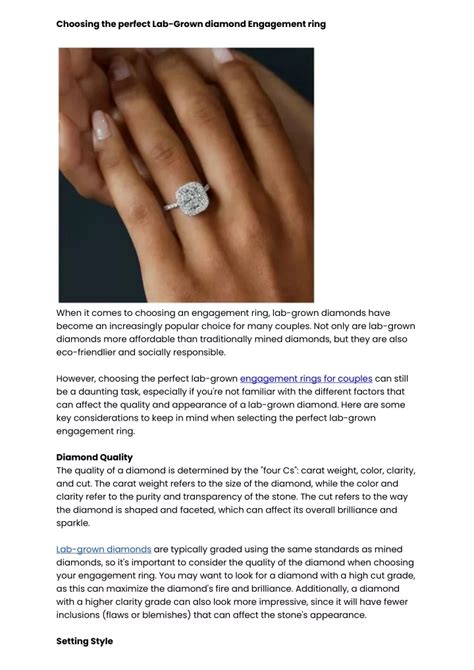 Choosing the Perfect Lab-Grown Engagement Ring