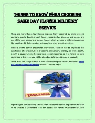 Choosing the Right Same-Day Flower Delivery Service