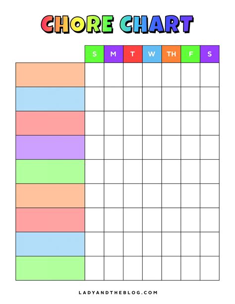 Free Printable Chore Charts For Kids Printable Free Templates Download