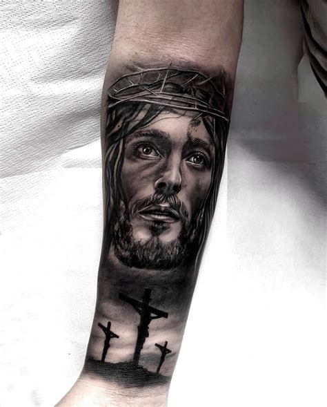 Christ Tattoo On Forearm