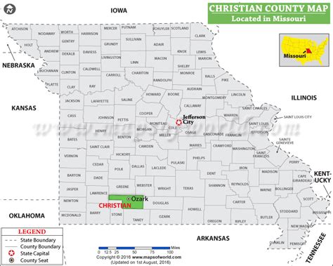 Christian County, MO Wall Map Premium Style by MarketMAPS