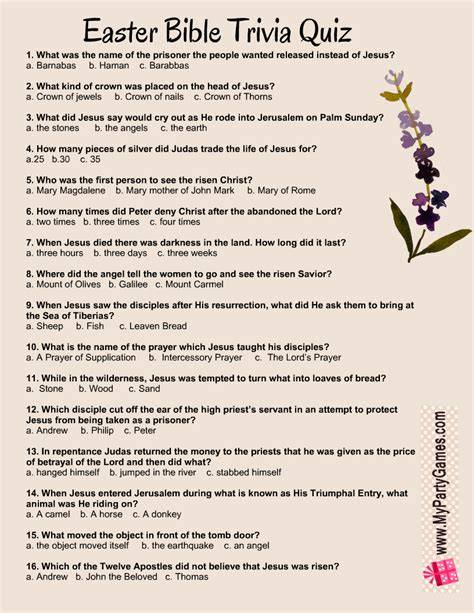 Christian Easter Trivia