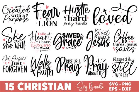 Spiritual Inspiration Unleashed: Delight in Our Collection of Christian Quotes SVG Designs