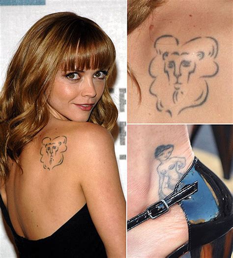 Tatuajes en la espalda El león de Christina Ricci