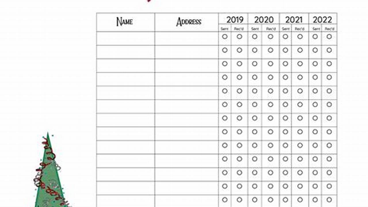 Christmas Card List 2024