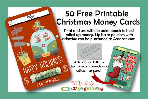 Christmas Card Money Holder Free Printable