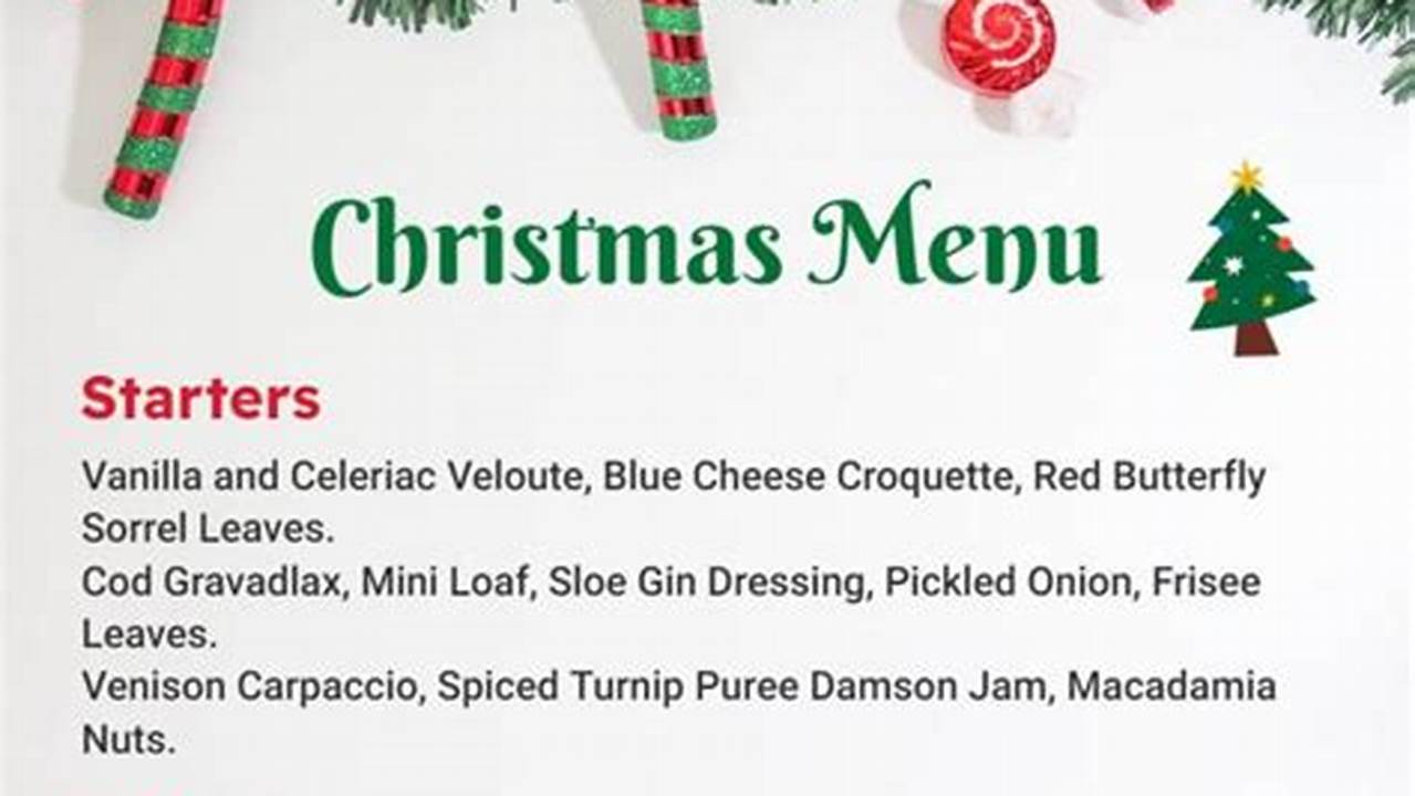 Christmas Day Menu 2024