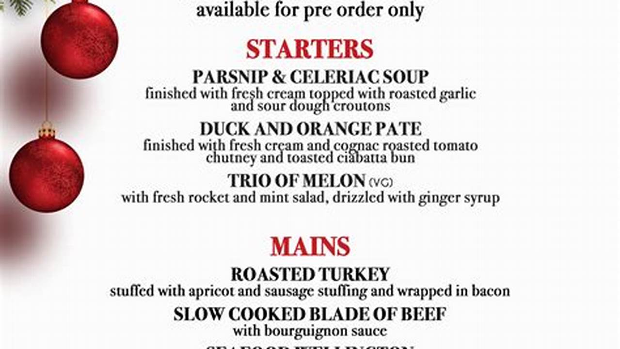 Christmas Menu 2025