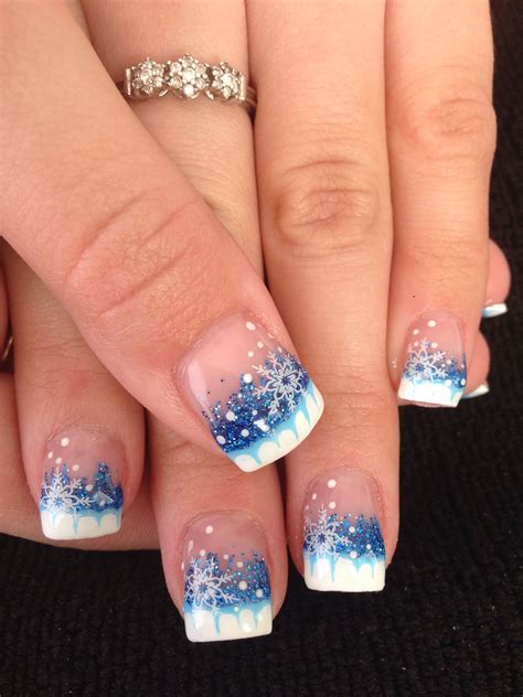 Cool Simple Blue Christmas Nails Design Affauto