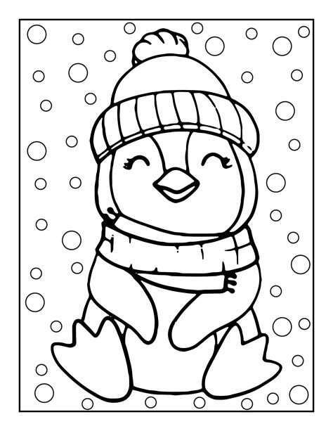 Christmas Penguin Coloring Pages Printable