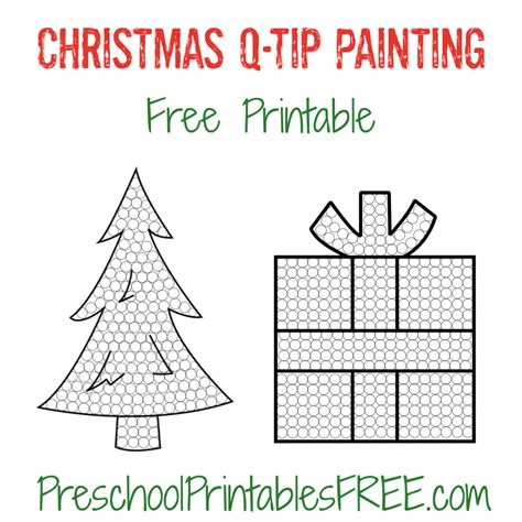 Christmas Q Tip Painting Printables Free