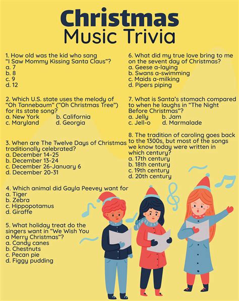 Christmas Song Trivia Game Printable