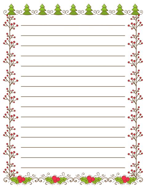 Lined Stationery 4 Free printable stationery, Free christmas
