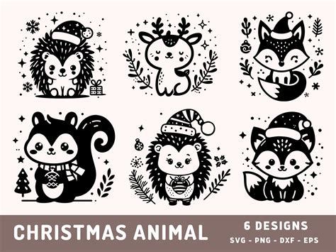 96+ Christmas Animal Svg, Clip Art & Image Files Embellishments Papercraft Funny Christmas Svg. Christmas Animal Svg Cut File