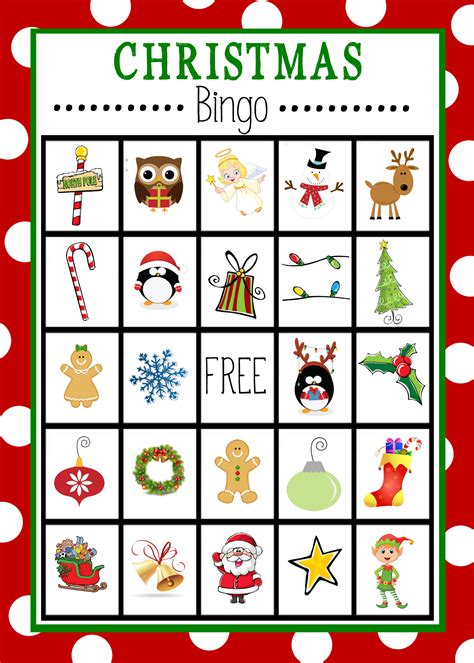 Christmas Bingo Board Printable