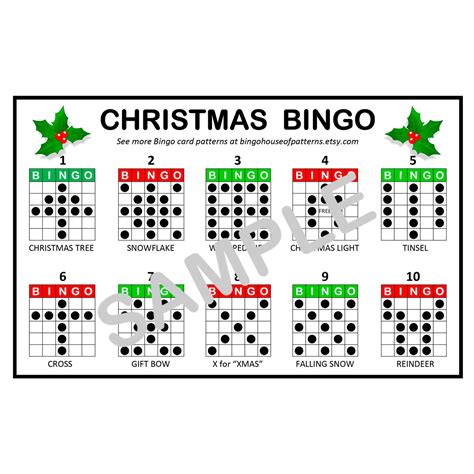 Christmas Bingo Patterns