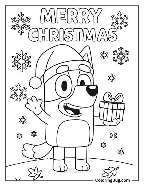 Christmas Bluey Coloring Pages