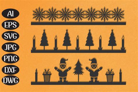 Download Christmas Border SVG File - SVG Design Silhouette