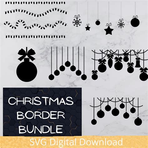 Download Christmas Border SVG File - SVG Design Silhouette For Crafts