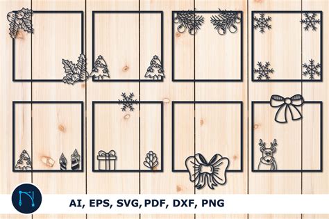 Download Christmas Border SVG File - SVG Design Silhouette Free PSD Mockups