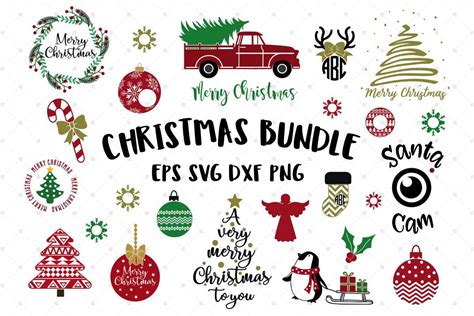 Deck the Crafts with Christmas Cheer: Get Festive with our Fabulous Christmas Bundle SVG!