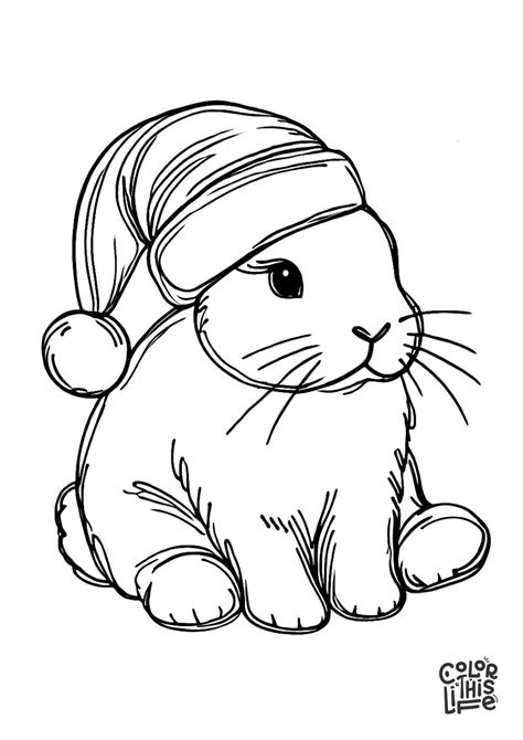 Christmas Bunny Coloring Pages
