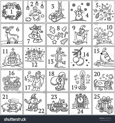 Christmas Calendar Coloring Pages