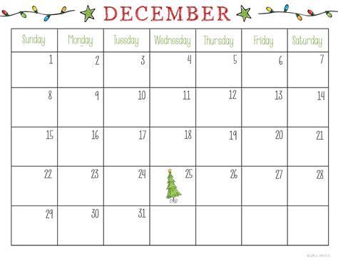 Christmas Calendar To Print