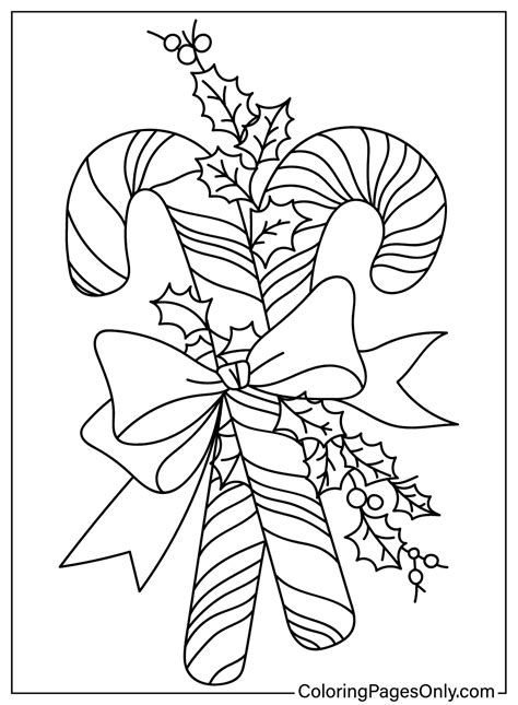 Christmas Candy Cane Coloring Pages