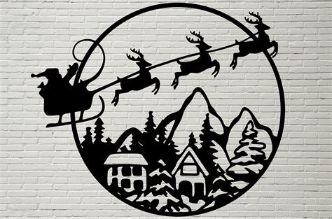 Download Christmas Card with Santa Papercut Files DXF Files